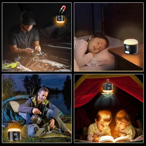 Tente de Camping en plein air suspendue, lumière ambiante, ventilateur d'humidification par pulvérisation magnétique (noir) SH901C1420-012