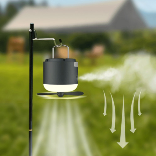 Tente de Camping en plein air suspendue, lumière ambiante, ventilateur d'humidification par pulvérisation magnétique (noir) SH901C1420-012