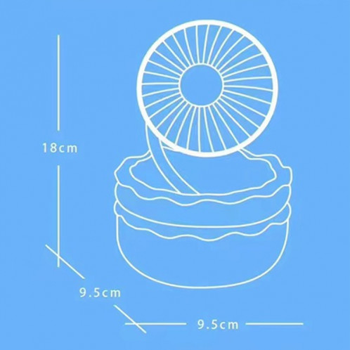 Mini ventilateur de bureau en forme de hamburger avec miroir cosmétique (jaune) SH101A1217-07
