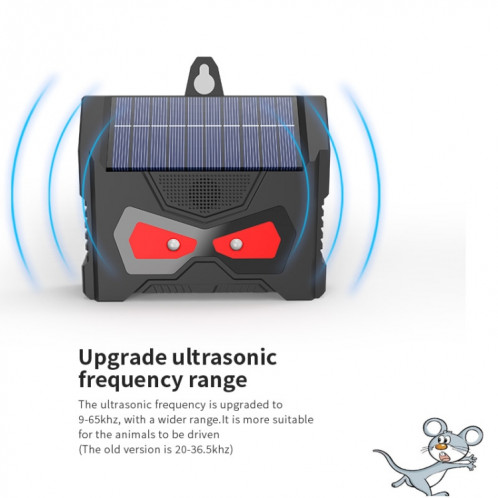 Répulsif solaire ultrasonique extérieur pour souris, répulsif pour animaux Flash LED (SJZ059) SH301A1116-010