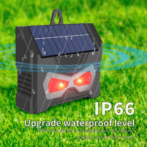 Répulsif solaire ultrasonique extérieur pour souris, répulsif pour animaux Flash LED (SJZ059) SH301A1116-010