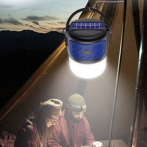 DV-V12 Lampe de camping solaire extérieure Carte FM Haut-parleur Bluetooth (Bleu) SH601B621-09
