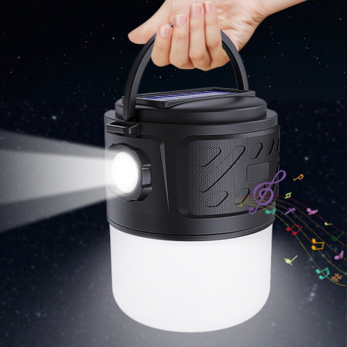 DV-V12 Lampe de camping solaire extérieure Carte FM Haut-parleur Bluetooth (Bleu) SH601B621-09