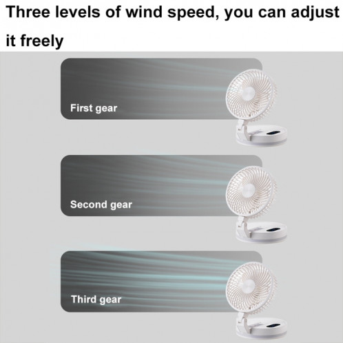 Ventilateur mural pliable avec télécommande F200, ventilateur rotatif de bureau à lumière LED, couleur: modèle régulier SH41011191-09