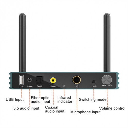 Récepteur Bluetooth 5.0, optique numérique Coaxial vers analogique, Microphone HD HDMI, lanceur d'écran sans fil SH69521530-010
