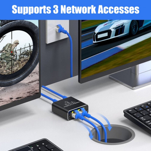 Répartiteur de réseau 1 à 3 Gigabit, partageur de réseau, répartiteur de câble réseau RJ45 SH57011060-06