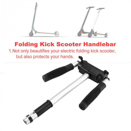 Pour KUGOO S1/S2/S3 8 pouces accessoire de Scooter pliant coup de pied Scooter guidon poignée ensemble de poignées (noir) SH901A487-08