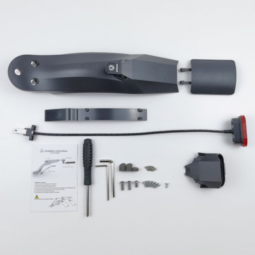 Garde-boue multifonctionnel de scooter électrique ZHIKAN avec feu arrière pour Xiaomi M365 / PRO / PRO2 (noir) SZ401A1402-08