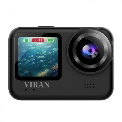 VIRAN V9 4K Caméra d'action anti-secousses de plongée à écran double couleur Enregistreur de voyage pour cyclisme en plein air (rond) SV101B1767-014