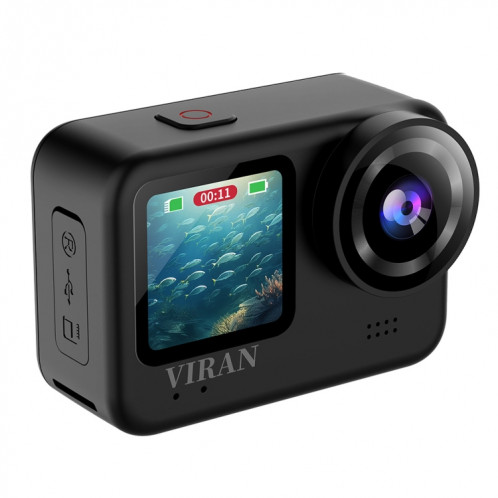 VIRAN V9 4K Caméra d'action anti-secousses de plongée à écran double couleur Enregistreur de voyage pour cyclisme en plein air (rond) SV101B1767-014
