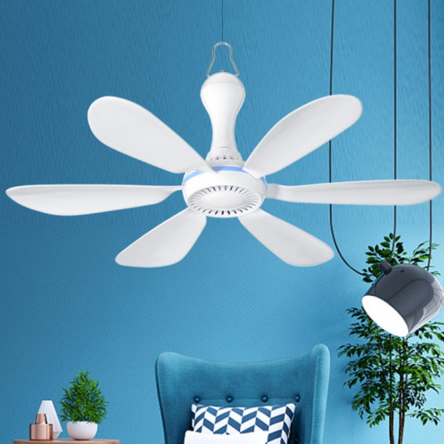 Mini ventilateur de plafond à six pales, silencieux, à énergie éolienne élevée, pour dortoir, maison, style: ventilateur + cordon de contrôle de vitesse de télécommande SH2302610-016