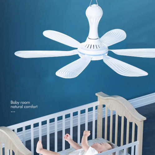 Mini ventilateur de plafond à six pales, silencieux, à énergie éolienne élevée, pour dortoir, maison, style: ventilateur + cordon de contrôle de vitesse de télécommande SH2302610-016