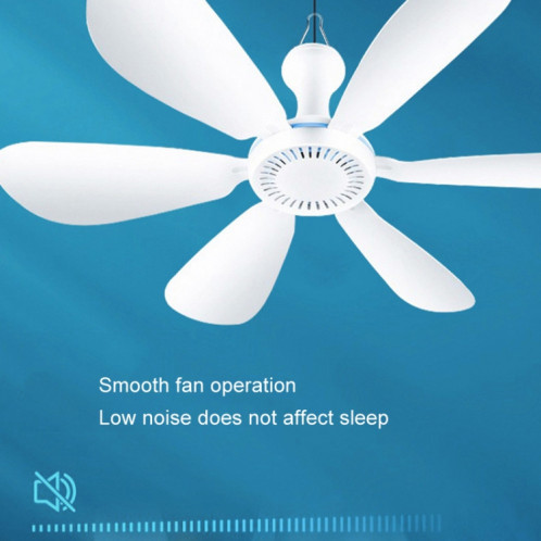 Mini ventilateur de plafond à six pales, silencieux, à énergie éolienne élevée, pour dortoir, maison, style: ventilateur + cordon de contrôle de vitesse de télécommande SH2302610-016