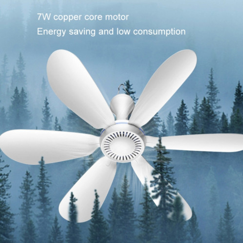 Mini ventilateur de plafond à six pales, silencieux, à énergie éolienne élevée, pour dortoir, maison, style: ventilateur + cordon de contrôle de vitesse de télécommande SH2302610-016