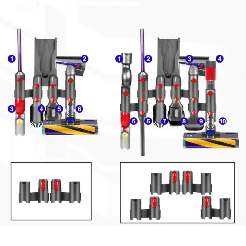 Support d'extension de support de rangement pour aspirateur Dyson V7 V8 V10 V11 V12 V15, 1 paire SH5201845-07