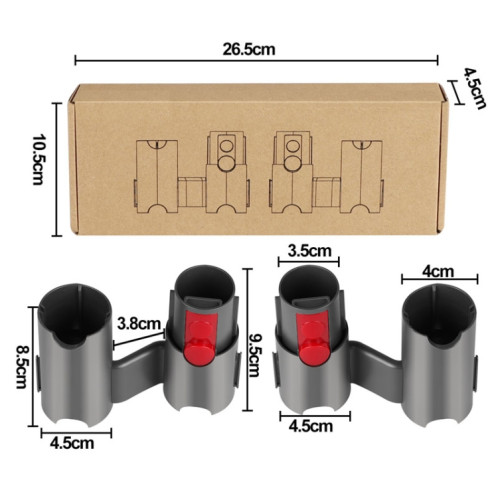 Support d'extension de support de rangement pour aspirateur Dyson V7 V8 V10 V11 V12 V15, 1 paire SH5201845-07