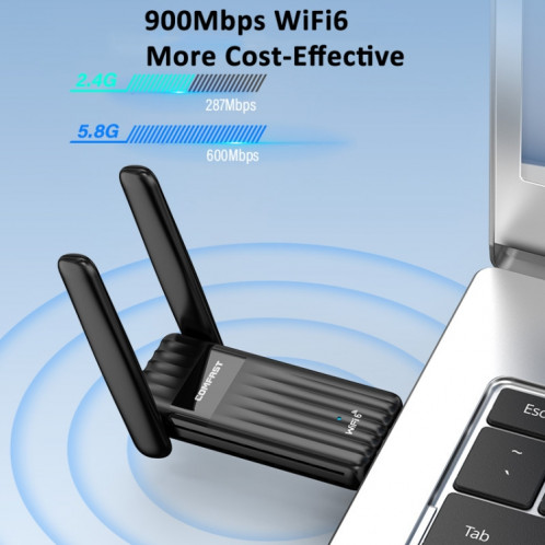 COMFAST CF-943F 900Mbps Wifi6 Bluetooth carte réseau 2.4G/5G adaptateur USB SC72221361-08