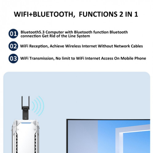 COMFAST CF-943F 900Mbps Wifi6 Bluetooth carte réseau 2.4G/5G adaptateur USB SC72221361-08