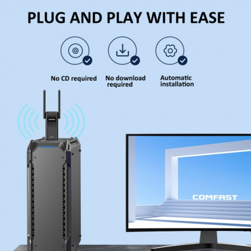 COMFAST CF-943F 900Mbps Wifi6 Bluetooth carte réseau 2.4G/5G adaptateur USB SC72221361-08