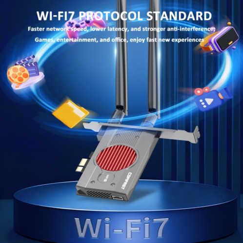 COMFAST BE200MAX 8774Mbps WiFi7 carte réseau Bluetooth 5.4 récepteur WiFi PCIE tri-bande SC7238953-015