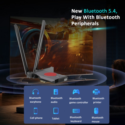 COMFAST BE200MAX 8774Mbps WiFi7 carte réseau Bluetooth 5.4 récepteur WiFi PCIE tri-bande SC7238953-015