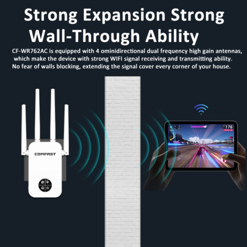 COMFAST 762AC 1200 Mbps amplificateur de Signal WiFi répéteur WiFi double bande avec écran d'affichage OLED SC72421702-014