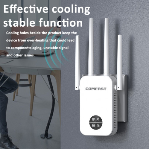 COMFAST 762AC 1200 Mbps amplificateur de Signal WiFi répéteur WiFi double bande avec écran d'affichage OLED SC72421702-014