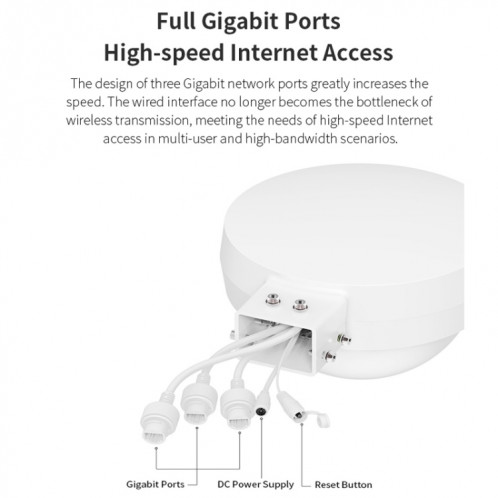 COMFAST WA933 Wi-Fi6 3000Mbps Point d'accès extérieur double bande étanche routeur sans fil prise en charge VLAN (prise ue) SC901A1239-014