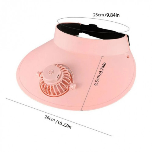 Chapeau de soleil à ventilateur rotatif réglable pour Protection solaire extérieure d'été (rose) SH601C889-011