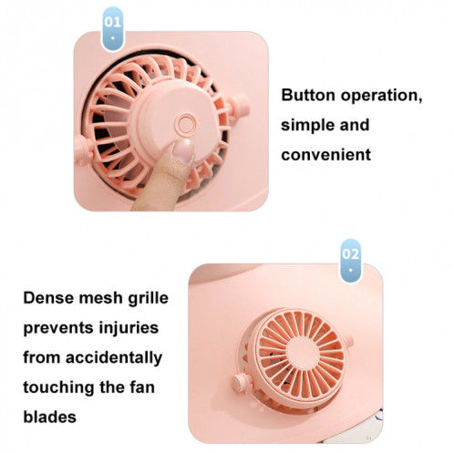 Chapeau de soleil à ventilateur rotatif réglable pour Protection solaire extérieure d'été (rose) SH601C889-011