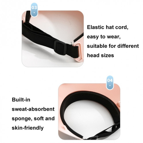 Chapeau de soleil à ventilateur rotatif réglable pour Protection solaire extérieure d'été (rose) SH601C889-011