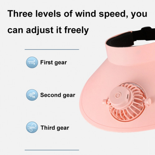 Chapeau de soleil à ventilateur rotatif réglable pour Protection solaire extérieure d'été (rose) SH601C889-011
