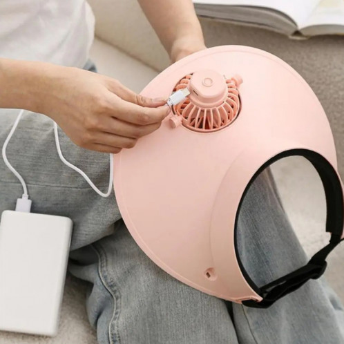 Chapeau de soleil à ventilateur rotatif réglable pour Protection solaire extérieure d'été (rose) SH601C889-011