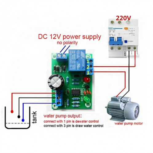 Kit de bricolage de capteur de détection de niveau d'eau de Module de capteur de contrôleur de niveau de liquide DC12V 10A SH75191437-06