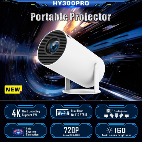 Projecteur intelligent HY300 PRO système Android 11.0 projecteur portable 120 lumens (prise ue) SH201A880-014