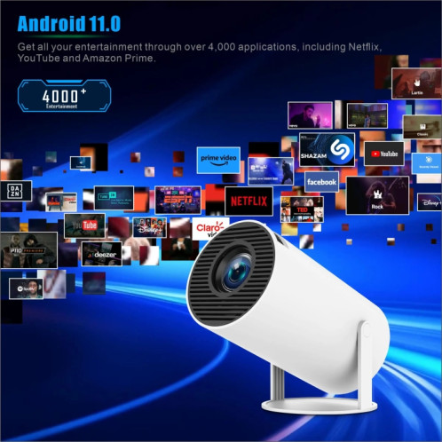Projecteur intelligent HY300 PRO système Android 11.0 projecteur portable 120 lumens (prise ue) SH201A880-014