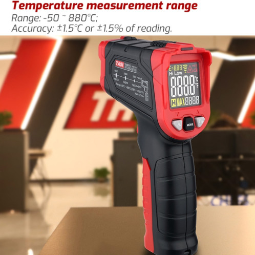TASI TA601C-50-880 degrés Celsius Thermomètre infrarouge Thermomètre électronique à écran couleur ST3001733-011