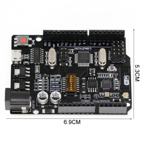 WIFI R3 Atmega328p + ESP8266 (mémoire 32 Mo), carte de développement USB-TTL CH3 SH75331013-06