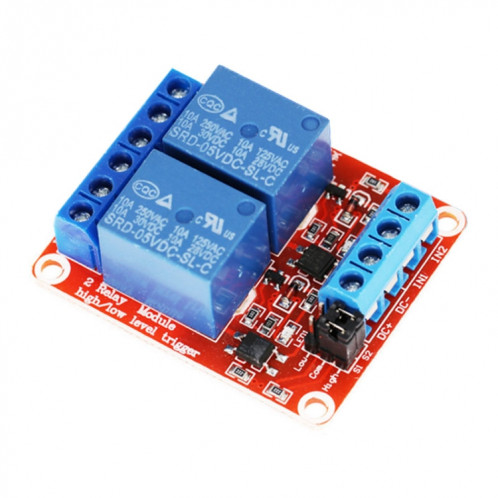 Module de relais 2 voies 5V avec isolation optocoupleur, prend en charge la carte d'extension de déclenchement de niveau haut et bas SH360134-04