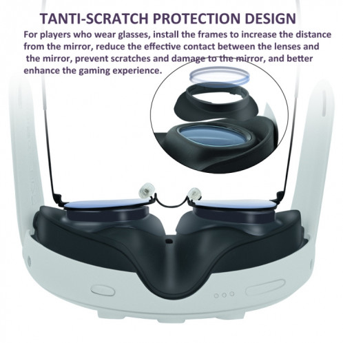 Cadre de protection d'objectif pour lunettes Meta Quest 3 VR, pour empêcher vos lunettes de rayer les lentilles VR SH75531348-09