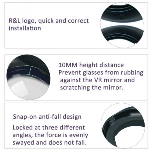 Cadre de protection d'objectif pour lunettes Meta Quest 3 VR, pour empêcher vos lunettes de rayer les lentilles VR SH75531348-09