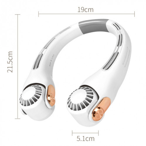 Mini ventilateur de cou en Silicone, Portable, USB, pour étudiant, extérieur, réglable (blanc) SH101B1472-011