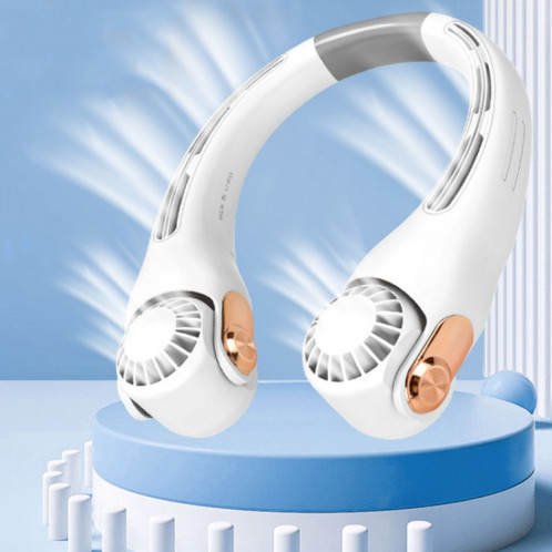 Mini ventilateur de cou en Silicone, Portable, USB, pour étudiant, extérieur, réglable (blanc) SH101B1472-011