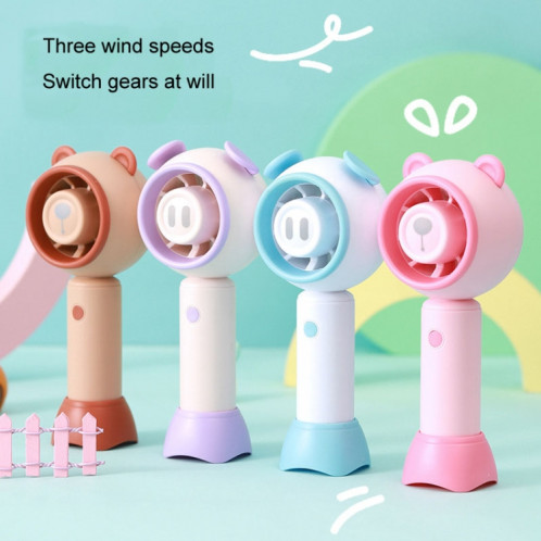 Mini ventilateur portatif USB de dessin animé mignon de bureau (ours brun) SH701B961-07