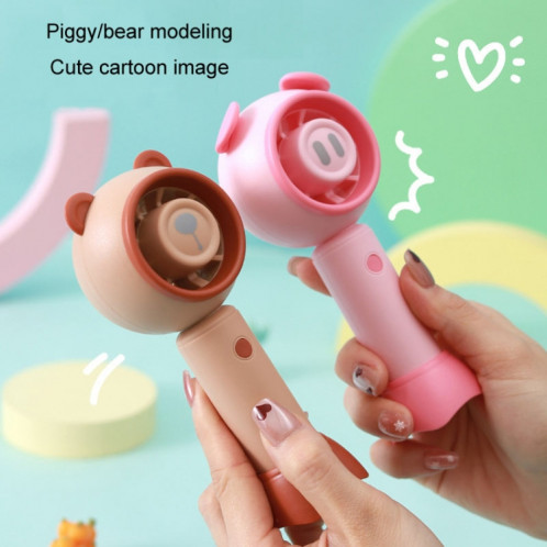 Mini ventilateur portatif USB de dessin animé mignon de bureau (cochon rose) SH701C858-07