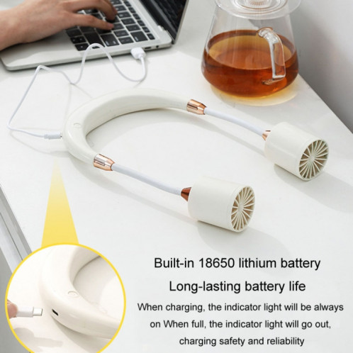 Ventilateur de cou suspendu portable, chargement USB, petit ventilateur d'extérieur longue durée (rose) SH101B1120-09