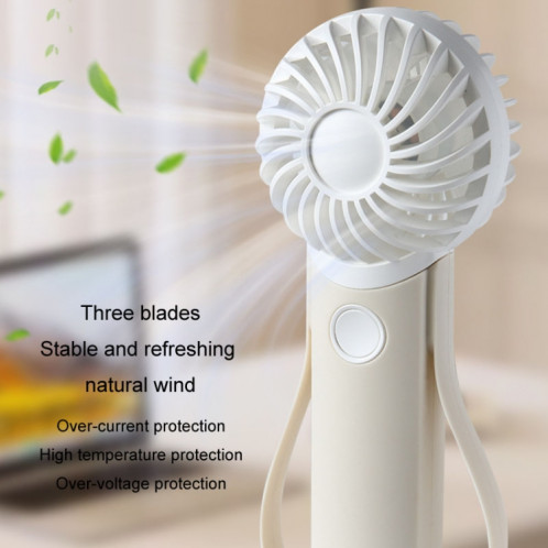 Ventilateur portatif silencieux en Silicone, petit ventilateur électrique suspendu au cou (Beige) SH501A1205-011