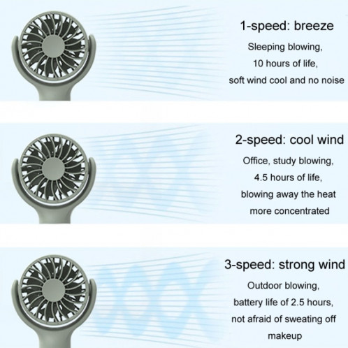 Mini ventilateur portable de bureau silencieux rechargeable (kaki) SH501B1037-010
