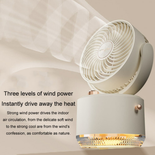 Refroidisseur de charge USB, ventilateur de climatisation, ventilateur de refroidissement de bureau, humidificateur pivotant (Beige) SH701A147-012