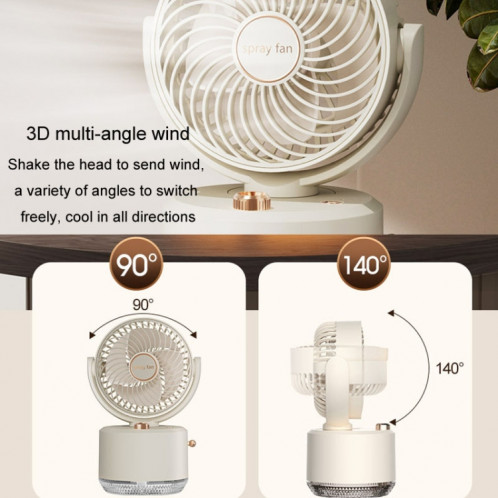 Refroidisseur de charge USB, ventilateur de climatisation, ventilateur de refroidissement de bureau, humidificateur pivotant (Beige) SH701A147-012